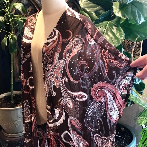 Candence Paisley kimono cardigan tassel coverup - Picture 5 of 8